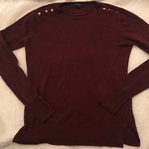 Burgundy sweater with studded shoulders